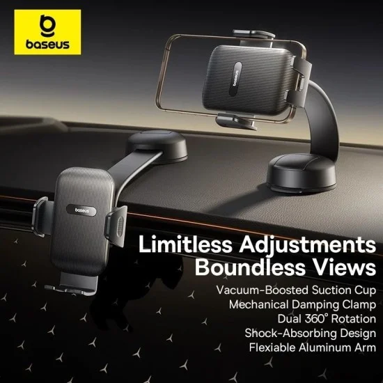 Baseus PrimeTrip C03 Air Clamping Car Mount &ndash; Suction Cup Version &ndash; Black
